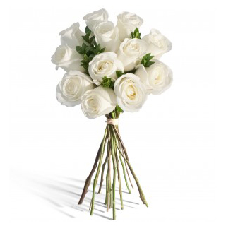 5 white roses