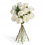 5 white roses