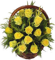 Yellow Roses in Basket